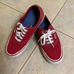 Red Vans, women’s size 9. Ultra Cush insole